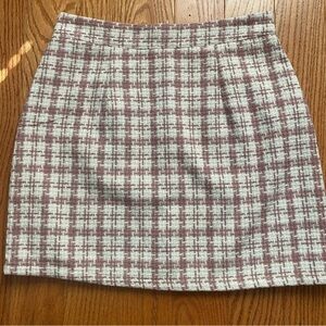 Fashion on Earth Pink and White Plaid Mini Skirt Size Medium